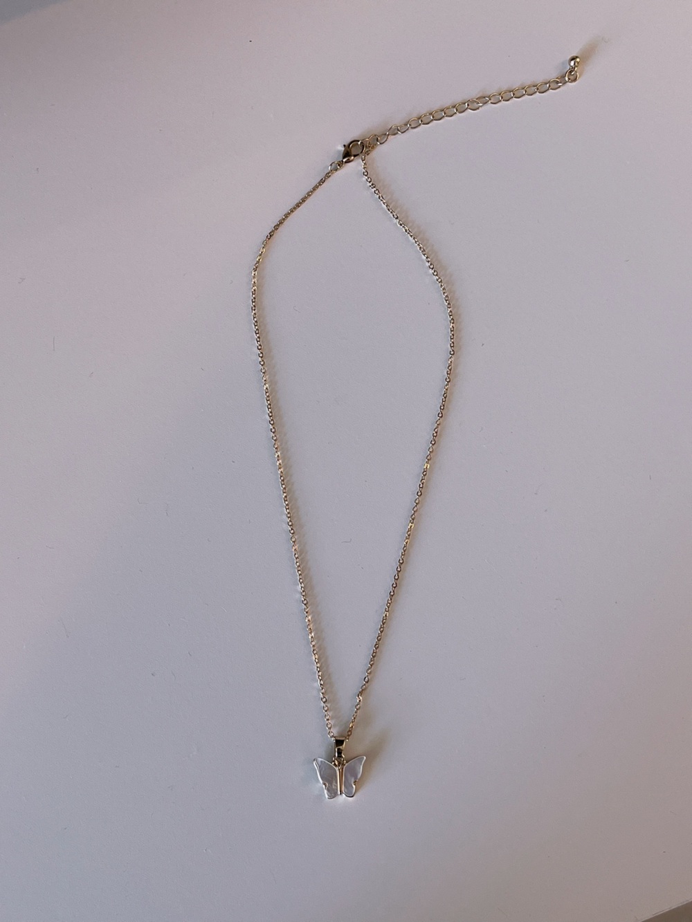 Delicate Gold Butterfly Pendant Necklace